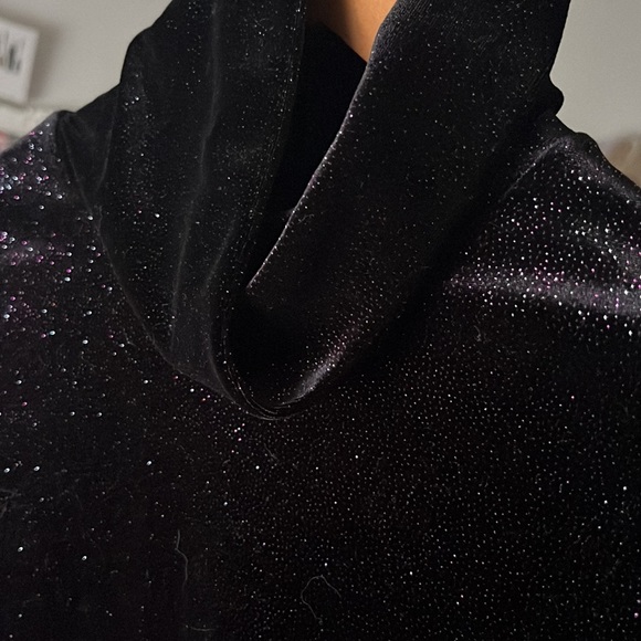 Sparkly cropped purple/black turtleneck sweater size large American apparel - Picture 10 of 16